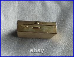 Antique Alligator Leather Jewelry Box with Vintage Medals & Trinkets