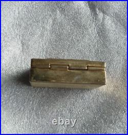 Antique Alligator Leather Jewelry Box with Vintage Medals & Trinkets