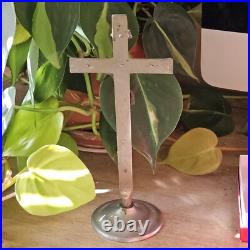 Antique Altar Cross Crusifix 7 on stand