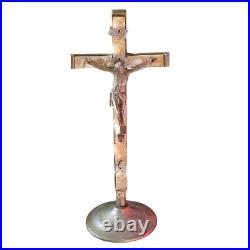 Antique Altar Cross Crusifix 7 on stand