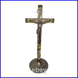 Antique Altar Cross Crusifix 7 on stand