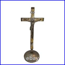Antique Altar Cross Crusifix 7 on stand