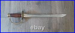 Antique American Revolutionary War Sword Cutlass Maker Marked Walnut Hilt