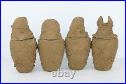 Antique Ancient Egyptian 4 Canopic Jars Horus Sons Pharaonic Canopic