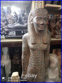 Antique Ancient Egyptian Statue Figurine Isis Goddess of the Moon Granite