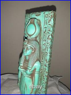 Antique Ancient Egyptian Statue Figurine Isis Goddess of the Moon Green Stone