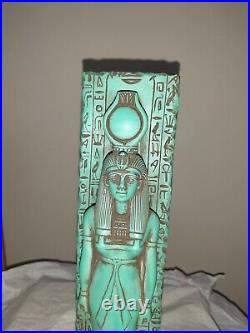 Antique Ancient Egyptian Statue Figurine Isis Goddess of the Moon Green Stone