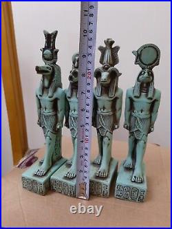 Antique Ancient Egyptian Statue Pharaonic Pieces Handmade Stone Set of 4 statue