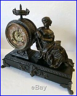 Antique Ansonia Figurine Mantel Clock