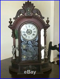 Antique Ansonia Mantle Clock- Hand carved