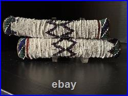 Antique Apache Beaded Hide Hair Ties