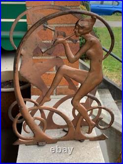 Antique Art Deco Egyptian Revival Seville Art Studios Flute Player Magazine Rack