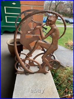 Antique Art Deco Egyptian Revival Seville Art Studios Flute Player Magazine Rack