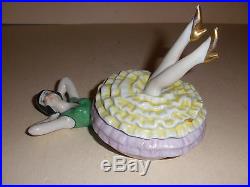 Antique Art Deco porcelain / china Half Doll legs up Powder box Vanity Piece