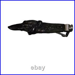 Antique Art Nouveau Figural Borzoi Russian Wolfhound Cigar Cutter Silver c1890