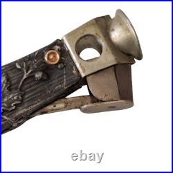Antique Art Nouveau Figural Borzoi Russian Wolfhound Cigar Cutter Silver c1890