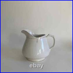 Antique Art Nouveau French China Company Ceramic Pitcher Off White/Ivory Color