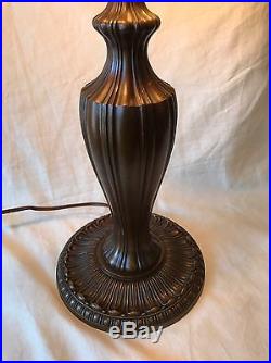 Antique Arts & Crafts Nouveau Handel Era Reverse Pattern Slag Glass Lamp Repair