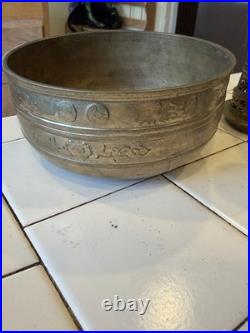 Antique Asian Brass Incense Burner Lot Pierced Lattice Stands & Engraved Bowls