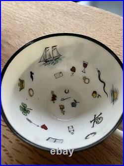 Antique Austria Petersyn Black Witch Fortune Telling Porcelain Tea Cup & Saucer