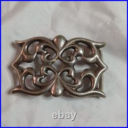 Antique Authentic Sandcasted Navajo Sterling Silver Belt Buckle
