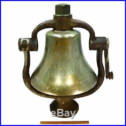 Antique BRASS/BRONZE LOCOMOTIVE BELL with CRADLE YOKE CLAPPER & FINIAL Reading RR