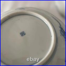 Antique Blue Plate 20cm Meiji-Taisho Collection Used with Chip