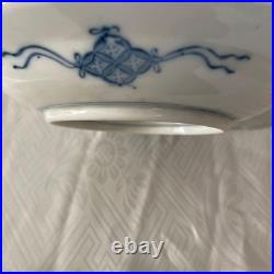 Antique Blue Plate 20cm Meiji-Taisho Collection Used with Chip