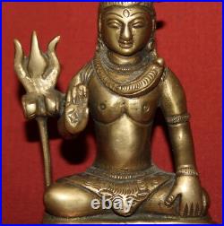 Antique Brass Hindu God Lord Shiva Statuette
