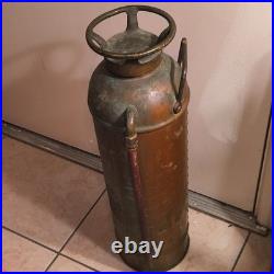 Antique Brass Metal Fire Extinguisher Firefighting Rescue Collectible