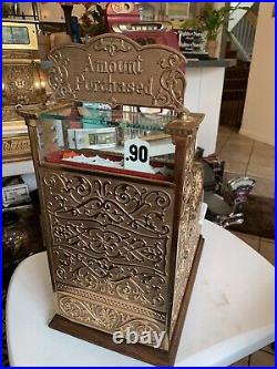 Antique Brass National Cash Register Model 250 Candy Or Barber Shop Highly Gloss