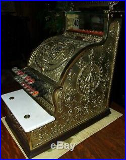 Antique Brass National Cash Register Model 312 Candy Or Barber Shop Nice
