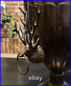 Antique Brass Urn with Deer Handles