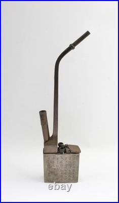 Antique Bronze Smoking Pipe, decorated with painting