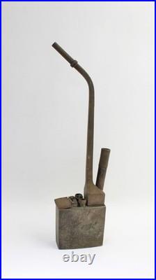 Antique Bronze Smoking Pipe, decorated with painting