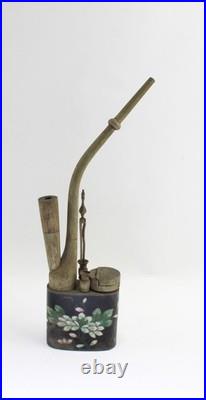 Antique Bronze with Cloisonne Smoking Pipe