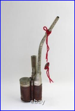 Antique Bronze with Leather Smoking Pipe