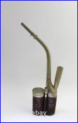 Antique Bronze with Leather Smoking Pipe