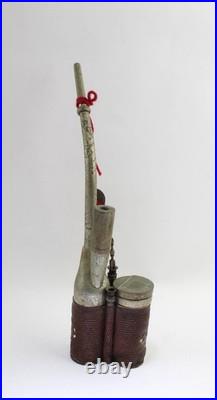 Antique Bronze with Leather Smoking Pipe