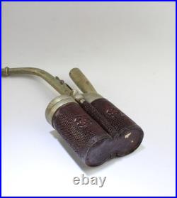 Antique Bronze with Leather Smoking Pipe