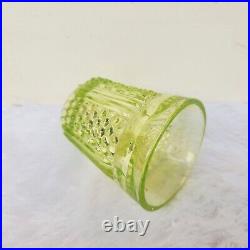 Antique Bubble Design Neon Green Color Glass Tumbler Japan Collectible GT232
