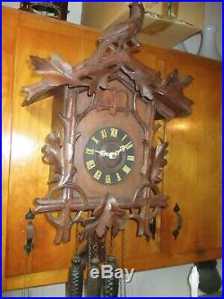 Antique C 1900 Black Forest Cuckoo Quail Clock Made in Germany for Sears Roebuck