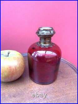 Antique C1880 Red scent Perfume bottle Grand Tour Rare Painted Scene Example