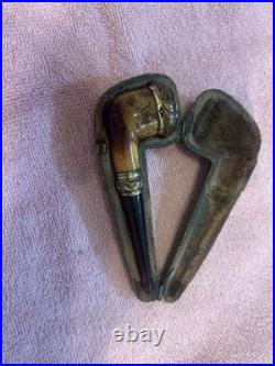 Antique CPF Meerschaum Pipe With Gold Washed Fittings And Case