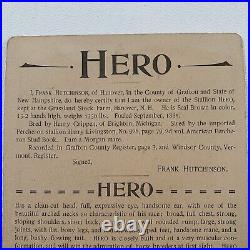 Antique Cabinet Card Photograph Horse Stud Service Ad ID Hero Hanover NH