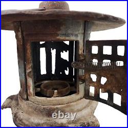 Antique Cast Iron Japanese Pagoda Lantern for Candle Garden Art
