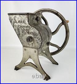 Antique Cast Steel Iron Soda Shop Alaska Ice Crusher #1 Winchendon, Mass. RARE
