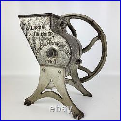 Antique Cast Steel Iron Soda Shop Alaska Ice Crusher #1 Winchendon, Mass. RARE