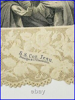Antique Catholic Prayer Card Religious Collectable Jesus Christ Paper Lace 10