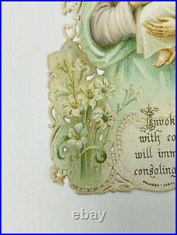 Antique Catholic Prayer Card Religious Collectible Paris St Joseph Paper Lace 7